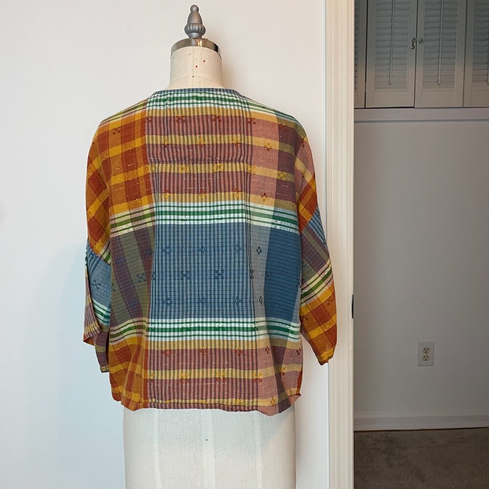 Ace & Jig Plaid Button Down Multi-Color Blouse \\… - image 8